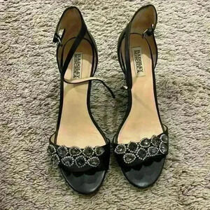 Badgley Mischka Crystal‎ Rhinestone Wedge Sandal